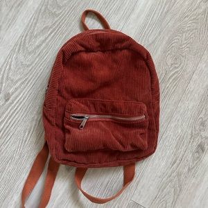 pacsun, orange corduroy, mini backpack